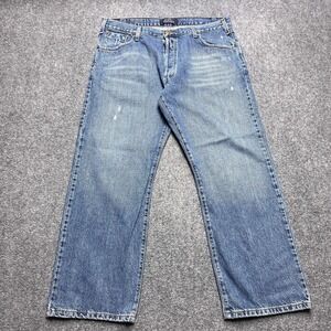 Levis Jeans Men 36x30 Blue Signature Low Regular Straight  Button Fly Tag 36x30